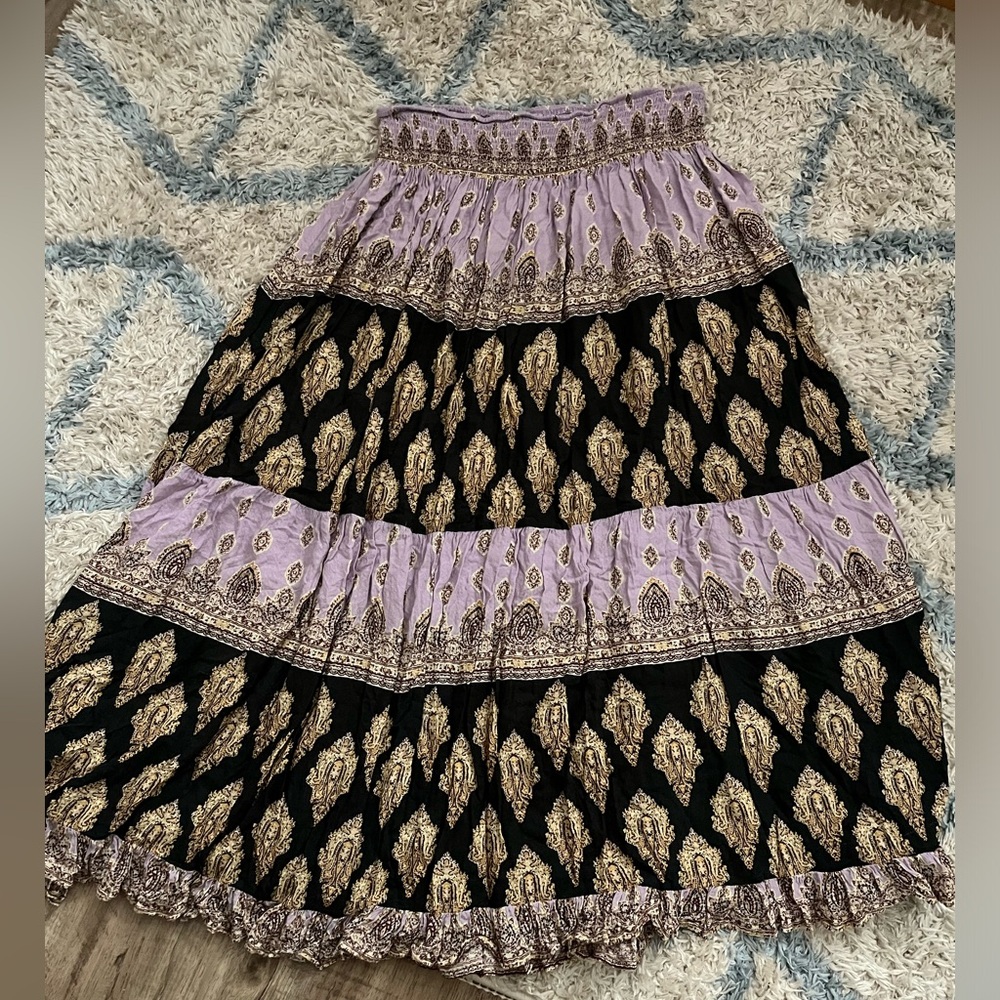 FREE PEOPLE “INTIMATELY” MAXI SKIRT & MATCHING TOP SET ~ Women’s LARGE